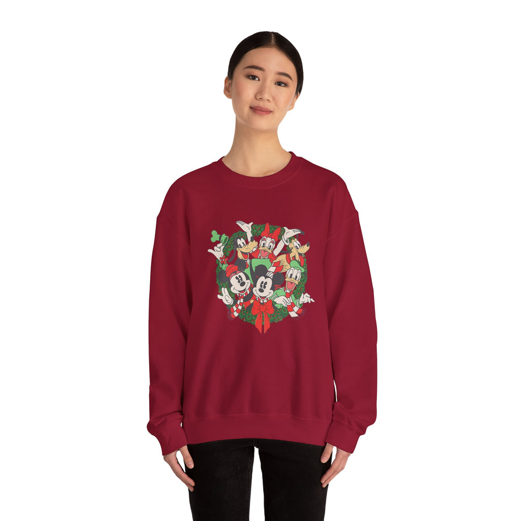 Holiday Crewneck Sweatshirt — Mickey & Friends Christmas Wreath