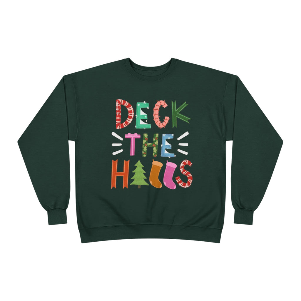 Festive EcoSmart Crewneck Sweatshirt - "Deck the Halls"