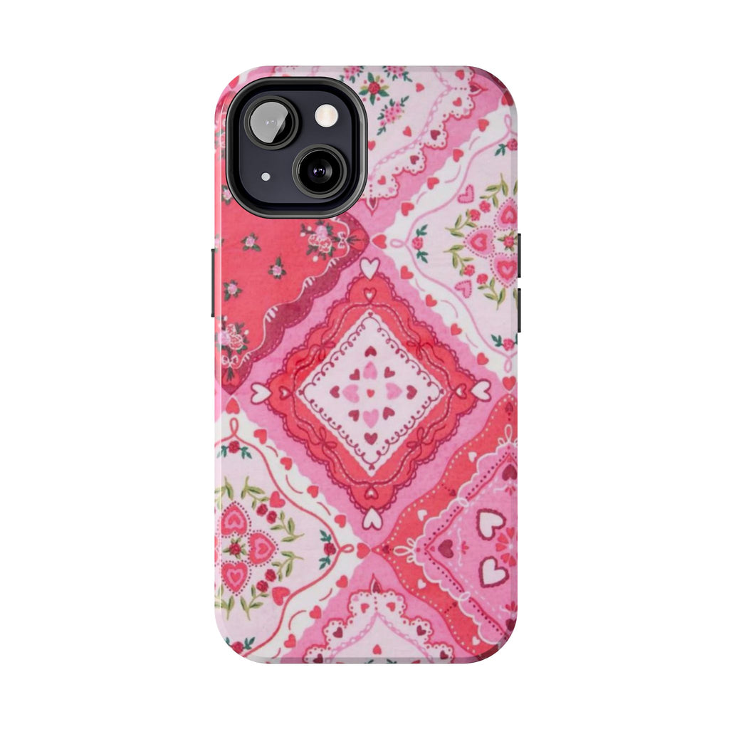 Pink Bandana Heart Tough Phone Case