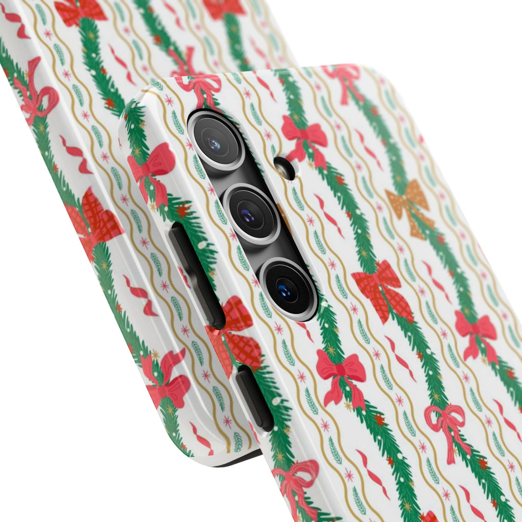 Festive Holiday Phone Cases with Cheerful Bows