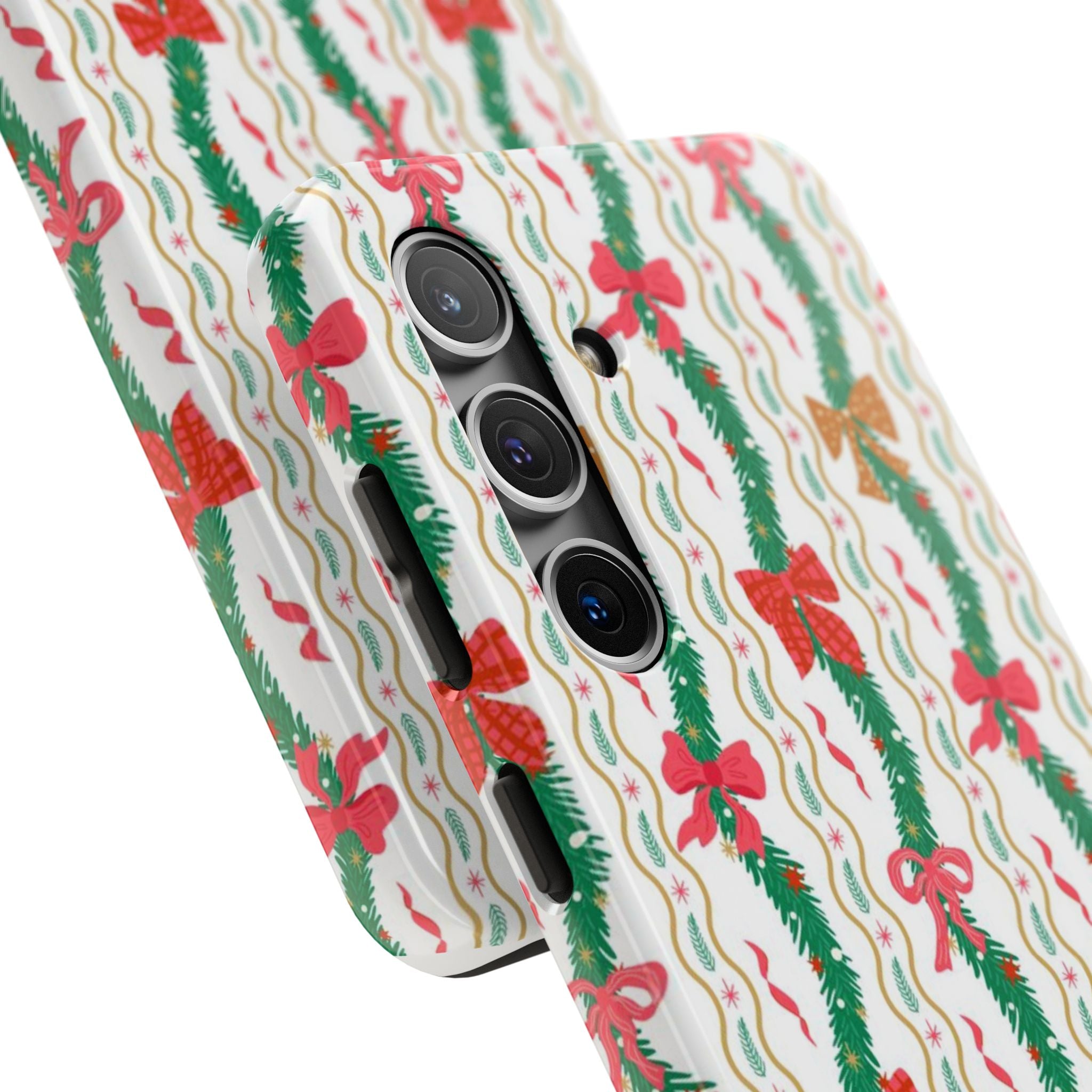 Festive Holiday Phone Cases with Cheerful Bows