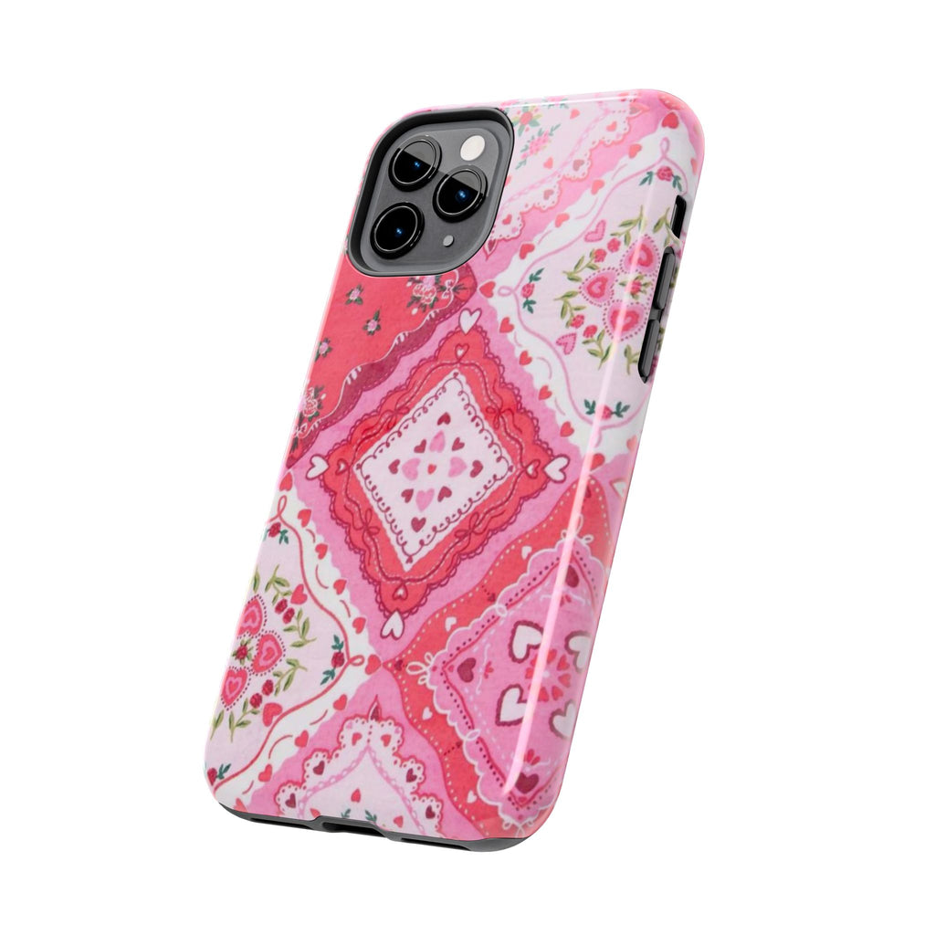 Pink Bandana Heart Tough Phone Case