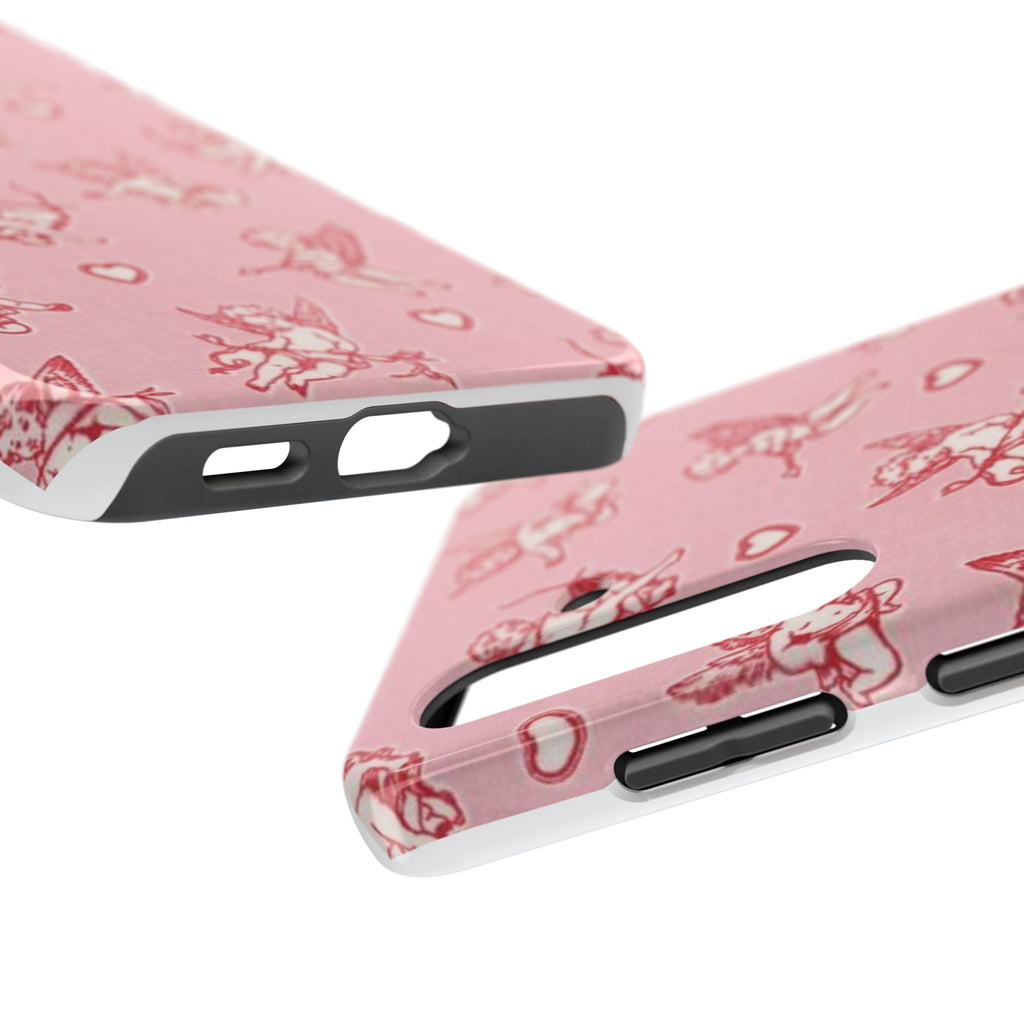 Pink Cupid Pattern Tough Phone Case – Valentine’s Day Protective Case