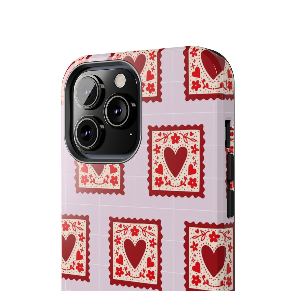 Red Heart Stamp Tough Phone Case
