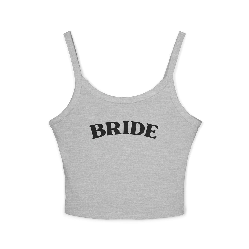 Bridal Bride Spaghetti Strap Tank Top, Wedding Top, Bridal Shower Gift, Bachelorette Party Outfit, White Tank for Brides