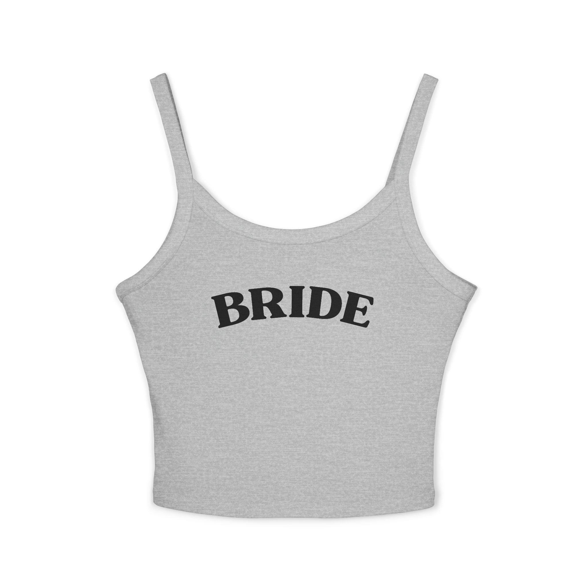 Bridal Bride Spaghetti Strap Tank Top, Wedding Top, Bridal Shower Gift, Bachelorette Party Outfit, White Tank for Brides