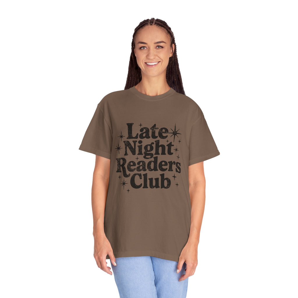 Late Night Readers Club Unisex T-Shirt | Cozy Book Lover's Tee for Night Owls, Perfect Gift for Readers & Bookworms