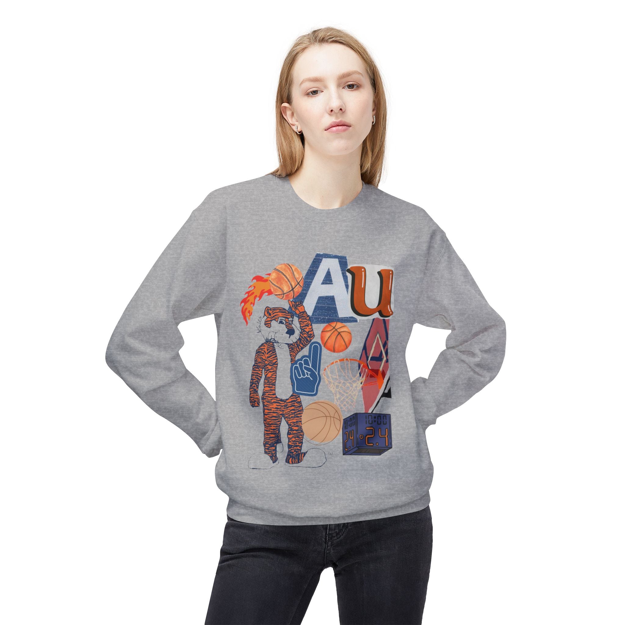 AU Basketball Fan Crewneck Sweatshirt - Unisex Midweight Fleece