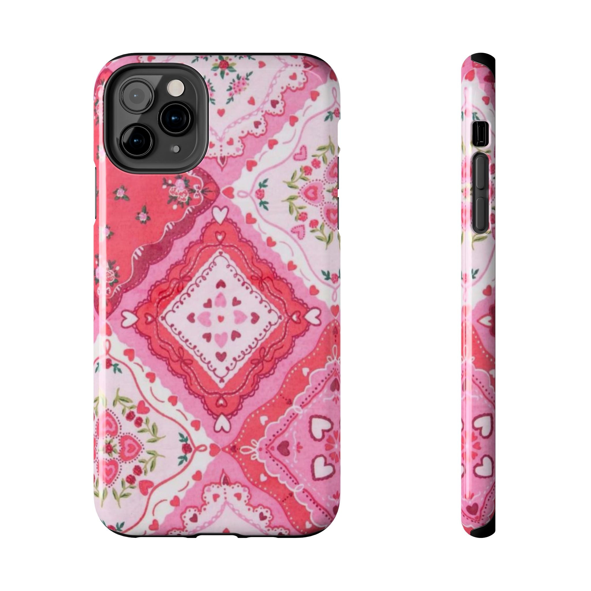 Pink Bandana Heart Tough Phone Case