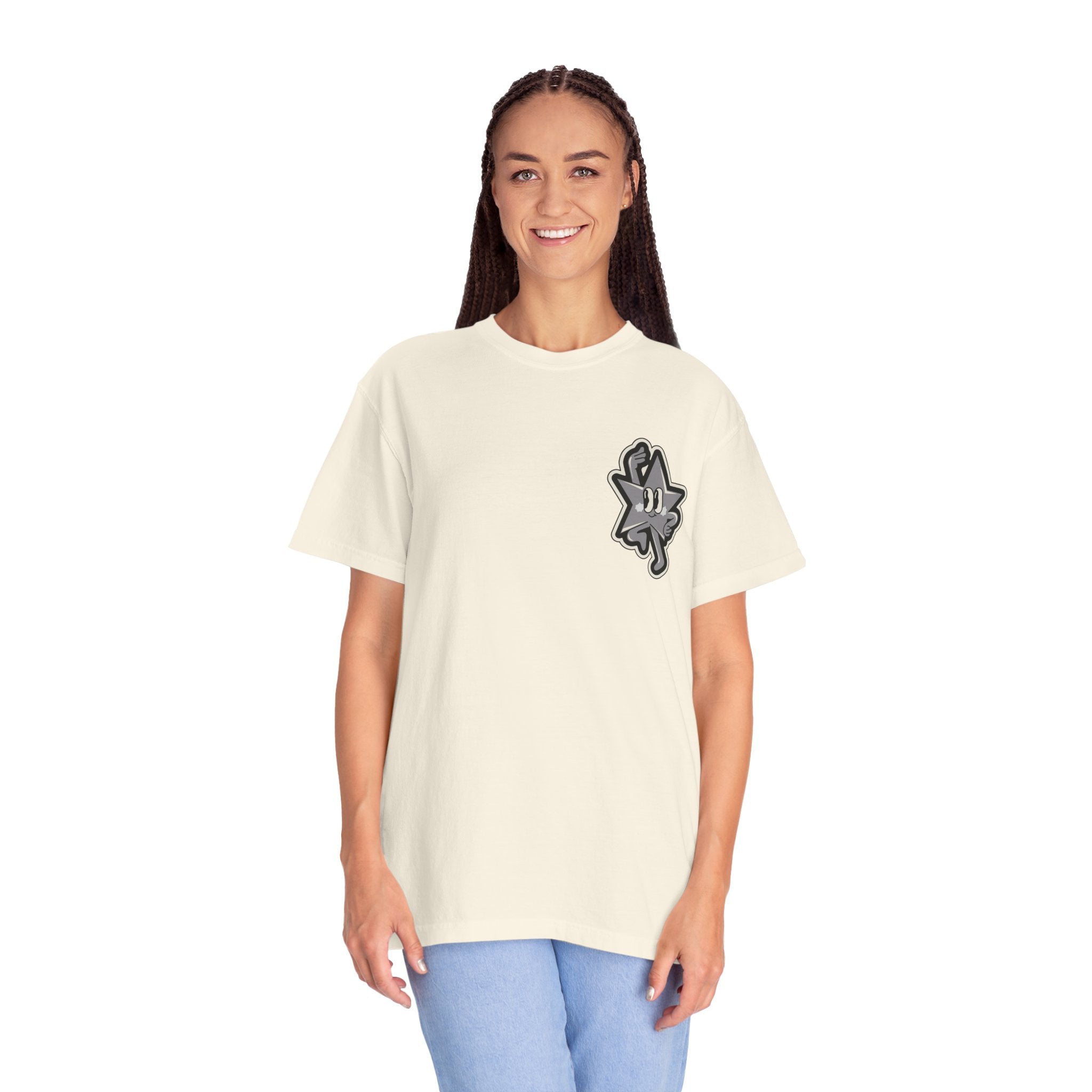Garment-Dyed T-Shirt with 'Saved By Grace' Design
