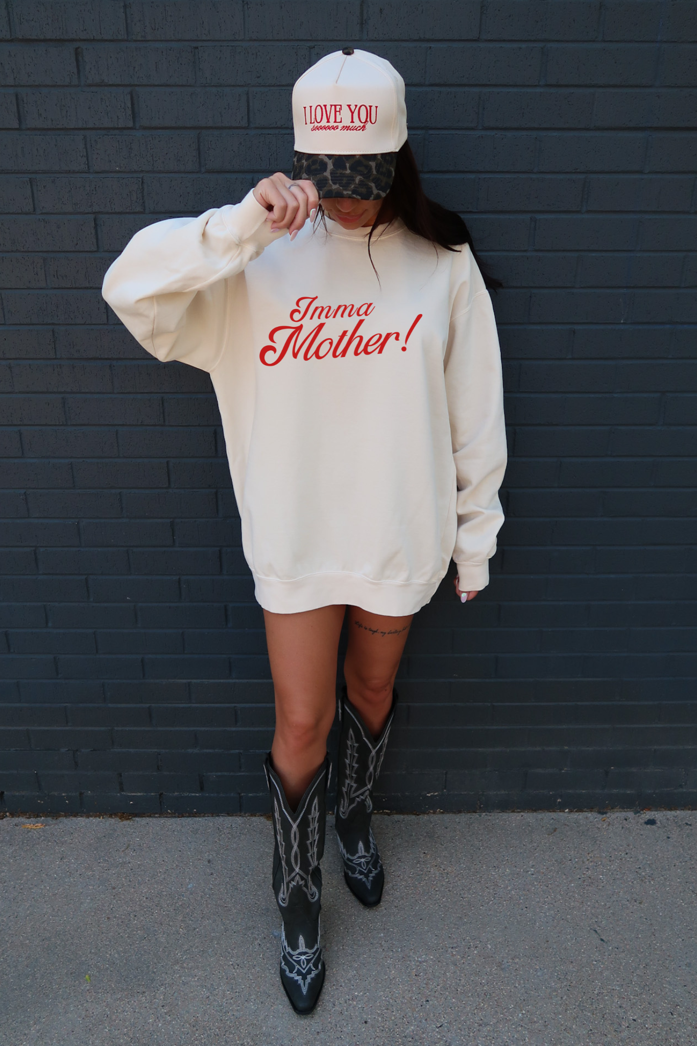 Imma Mother Lightweight Crewneck Sweatshirt