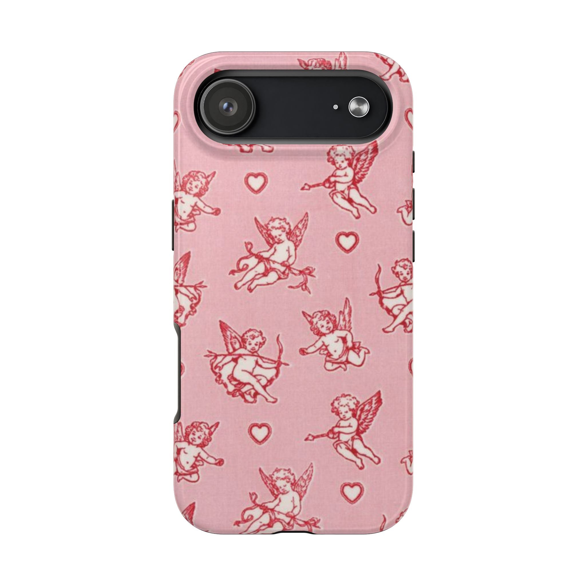 Pink Cupid Pattern Tough Phone Case – Valentine’s Day Protective Case
