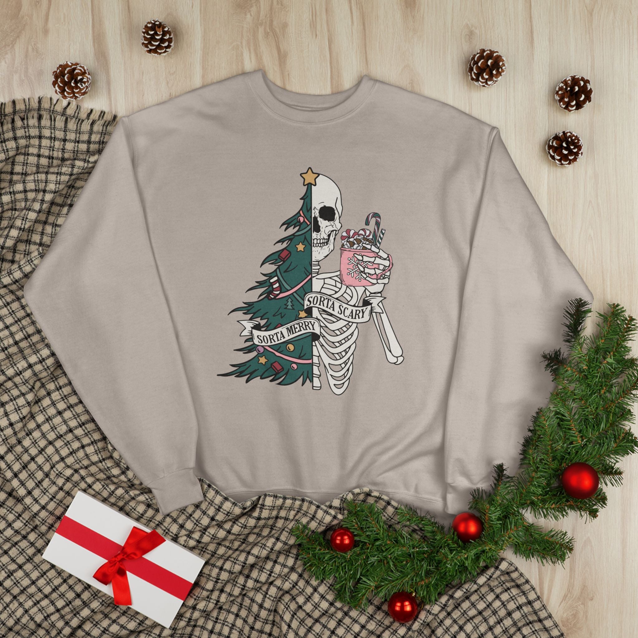 Grunge Christmas Crewneck Sweatshirt