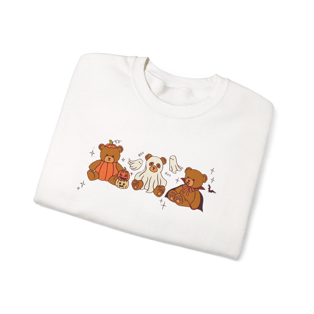 Cozy Halloween Crewneck Sweatshirt with Cute Bears