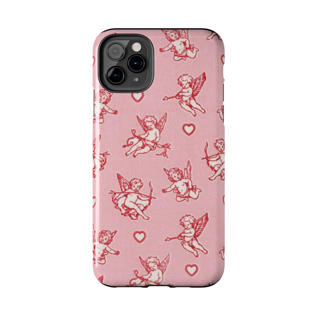 Pink Cupid Pattern Tough Phone Case – Valentine’s Day Protective Case