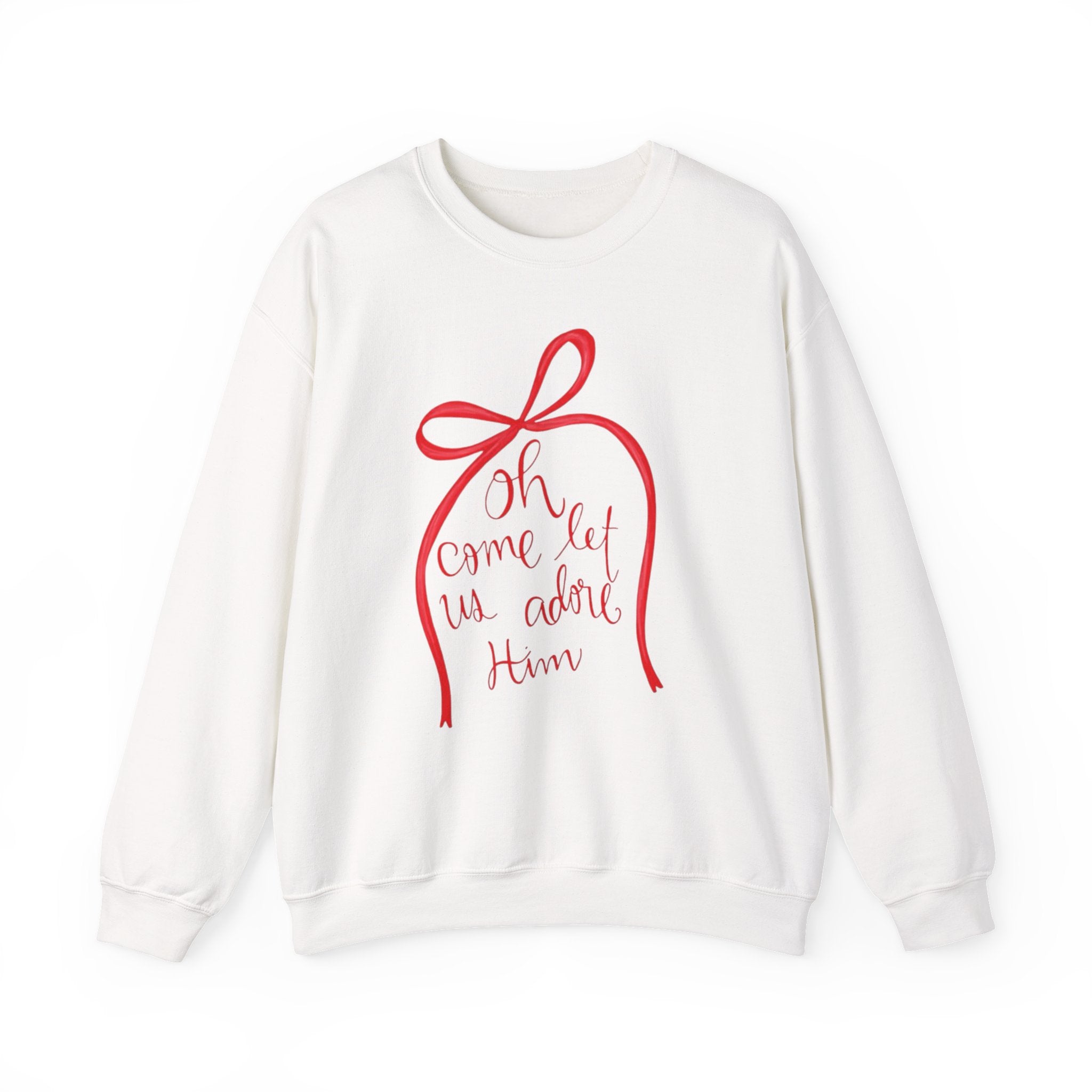Let Us Adore Him Bow Crewneck Sweatshirt