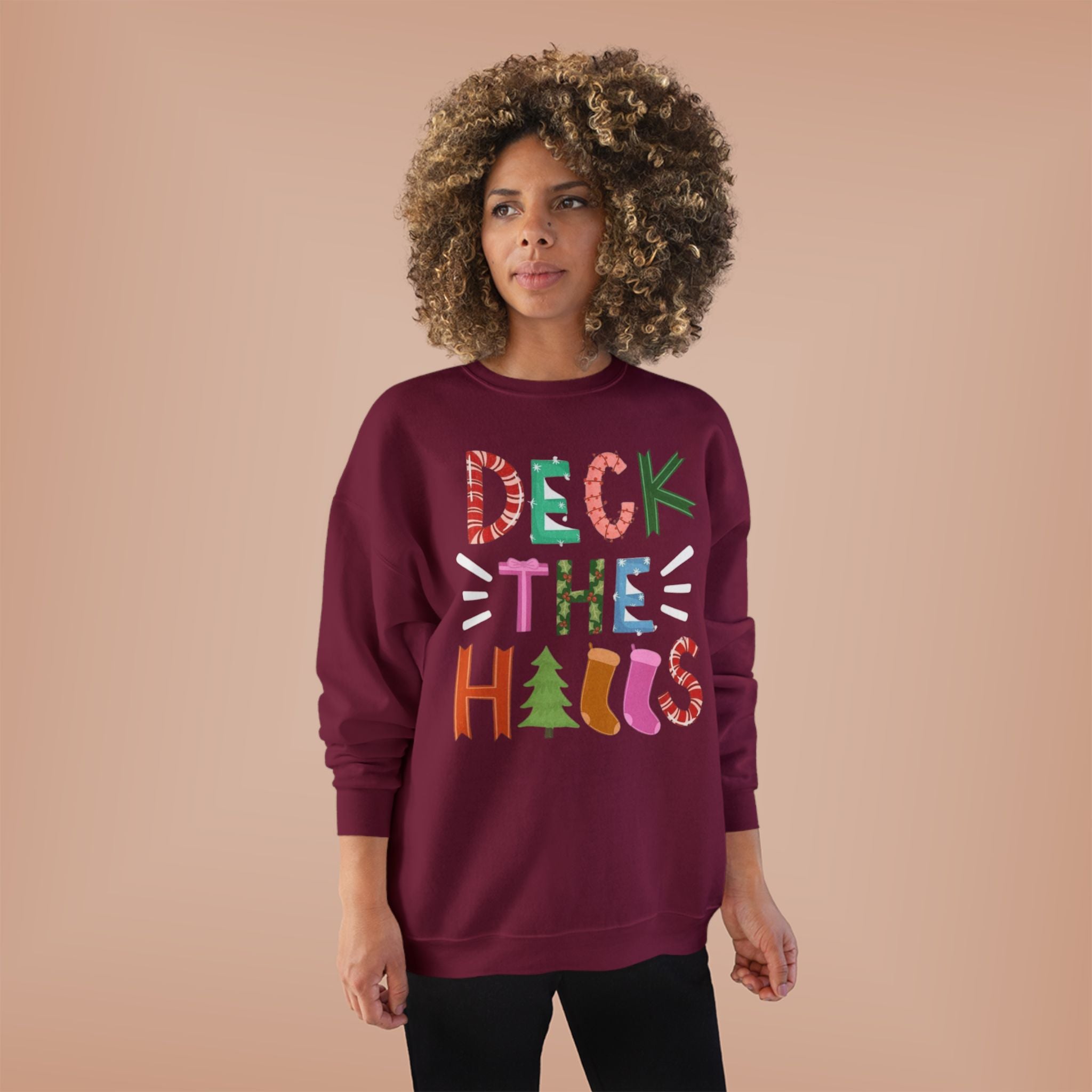 Festive EcoSmart Crewneck Sweatshirt - "Deck the Halls"