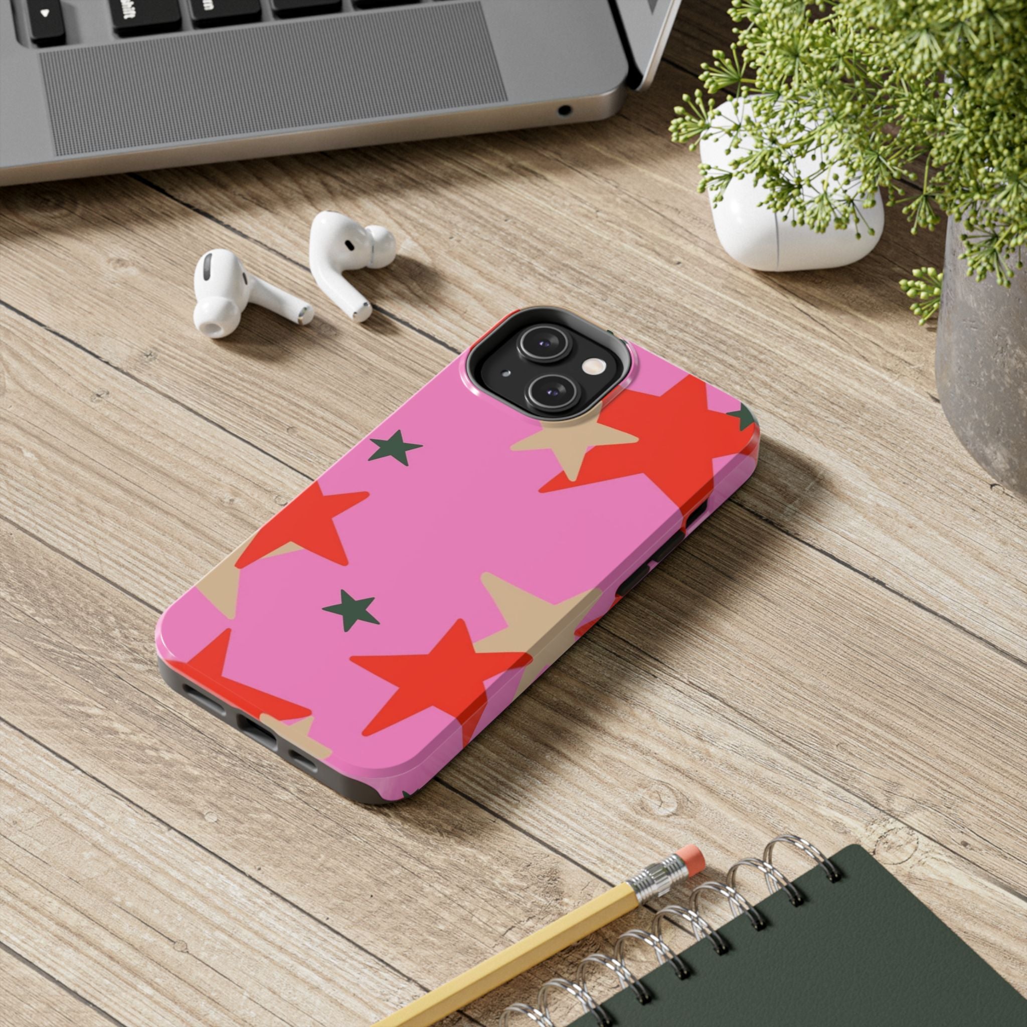 Pink Star Pattern Tough Phone Case