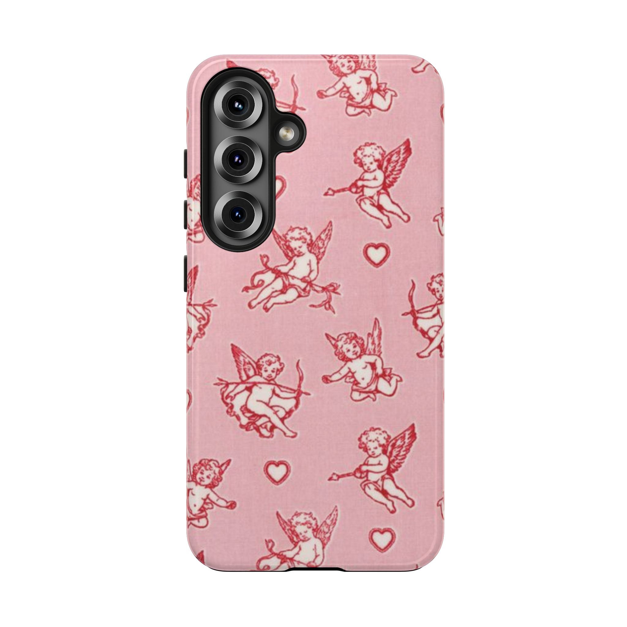 Pink Cupid Pattern Tough Phone Case – Valentine’s Day Protective Case