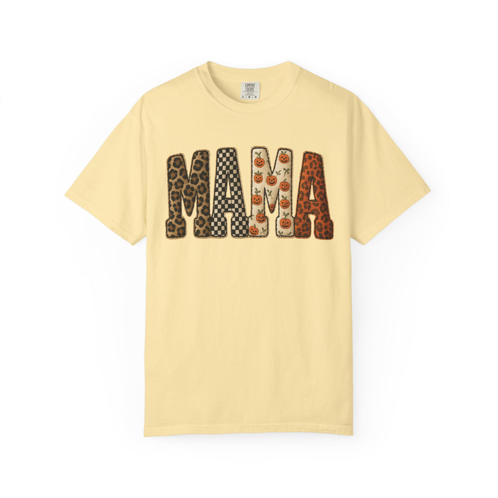Mama Floral Garment-Dyed T-Shirt, Cute Gift for Moms, Casual Wear, Mother's Day, Family Celebrations, Everyday Comfort