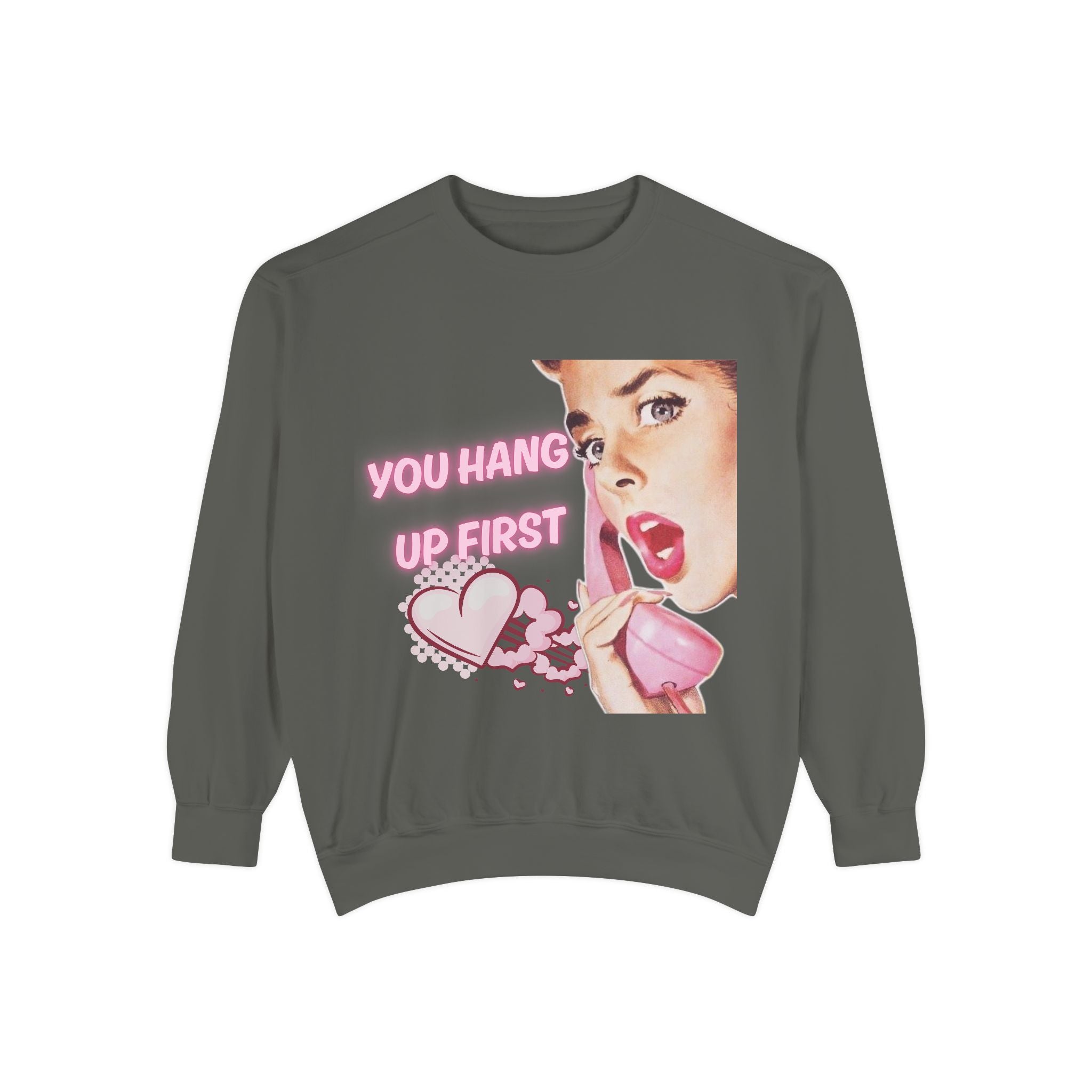 Pop Art Sweatshirt - 'You Hang Up First' Graphic