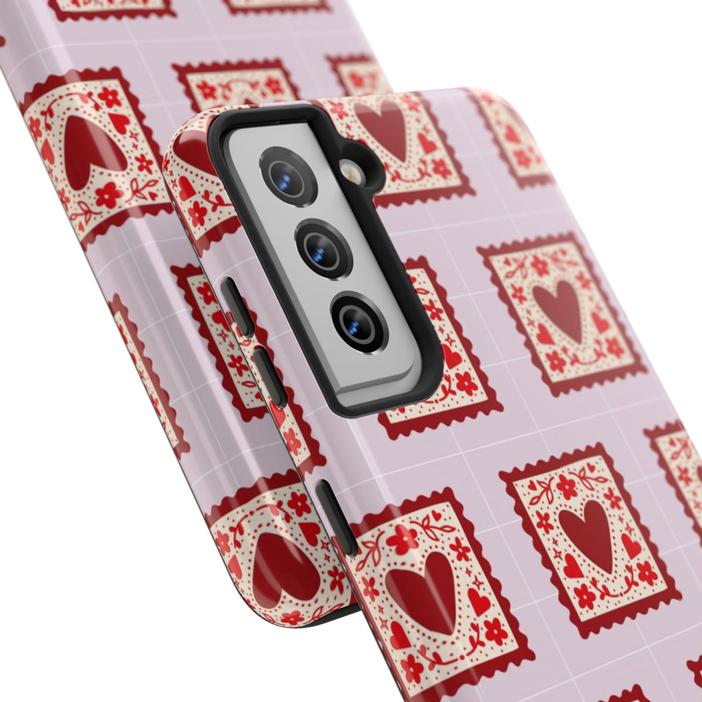 Red Heart Stamp Tough Phone Case