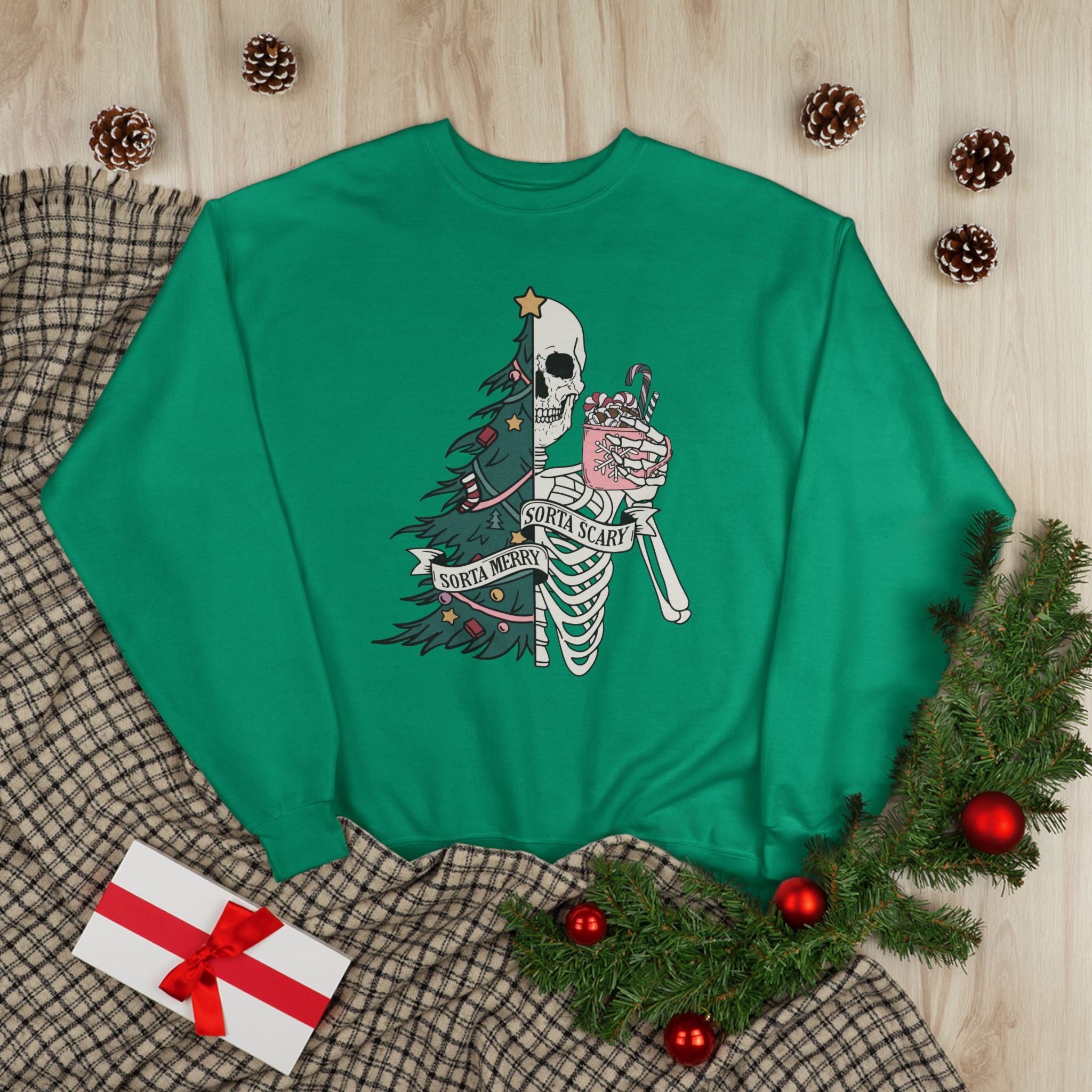 Grunge Christmas Crewneck Sweatshirt