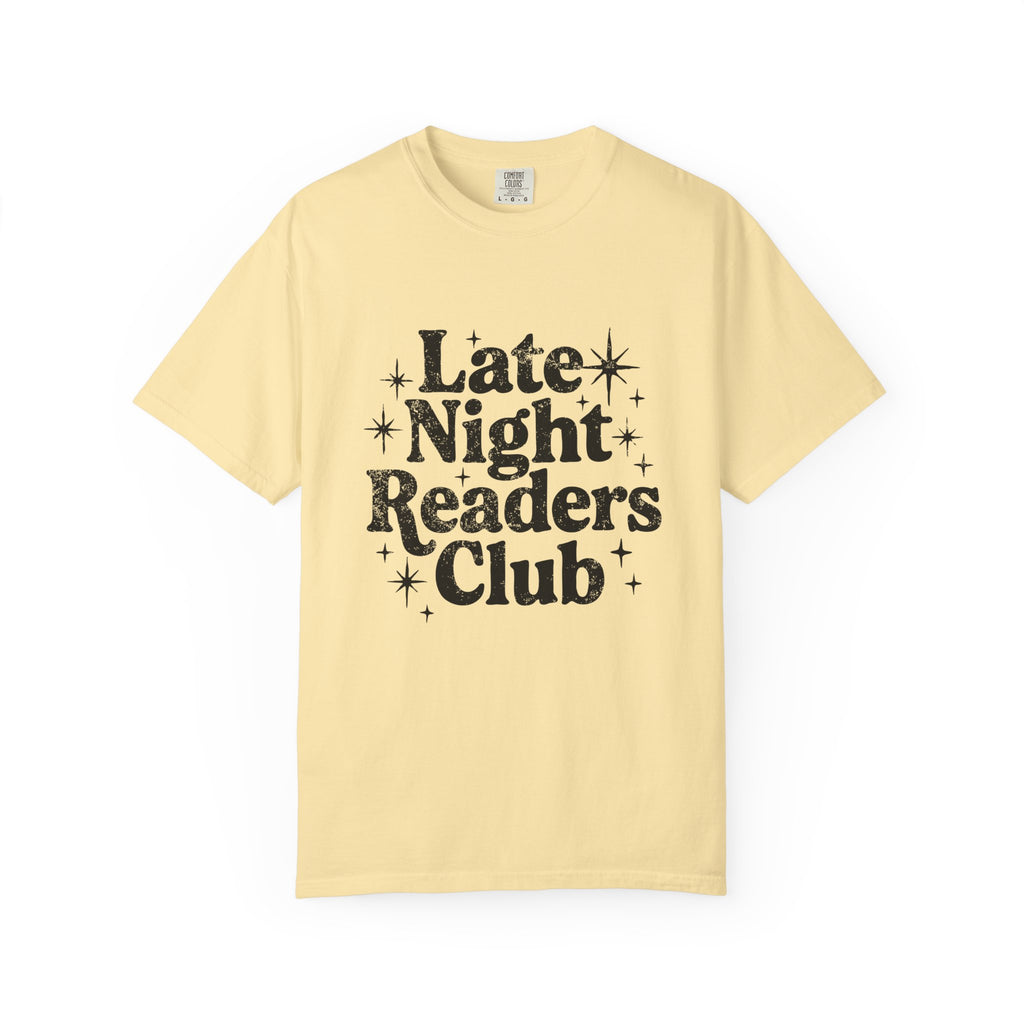 Late Night Readers Club Unisex T-Shirt | Cozy Book Lover's Tee for Night Owls, Perfect Gift for Readers & Bookworms