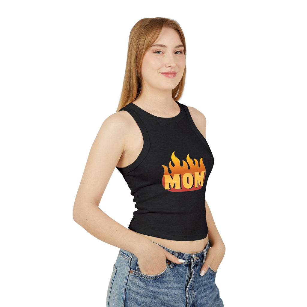 Women's Mom Rib Racer Tank Top