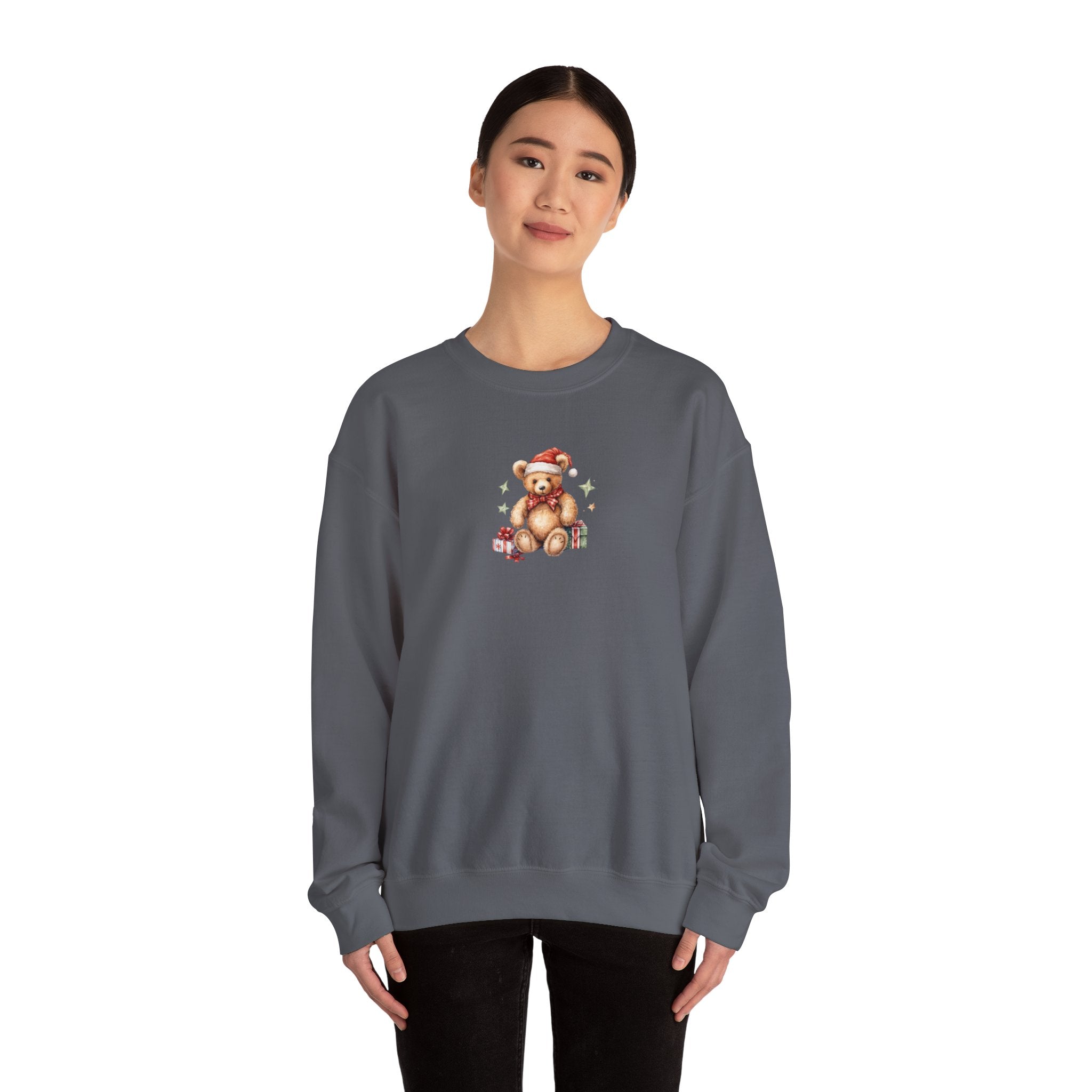 Christmas Teddy Sweatshirt – Cute Santa Bear Holiday Crewneck