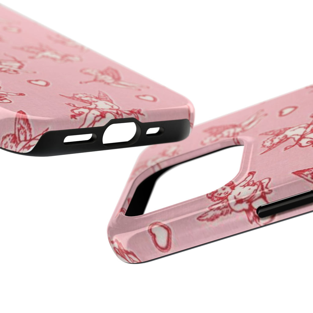 Pink Cupid Pattern Tough Phone Case – Valentine’s Day Protective Case