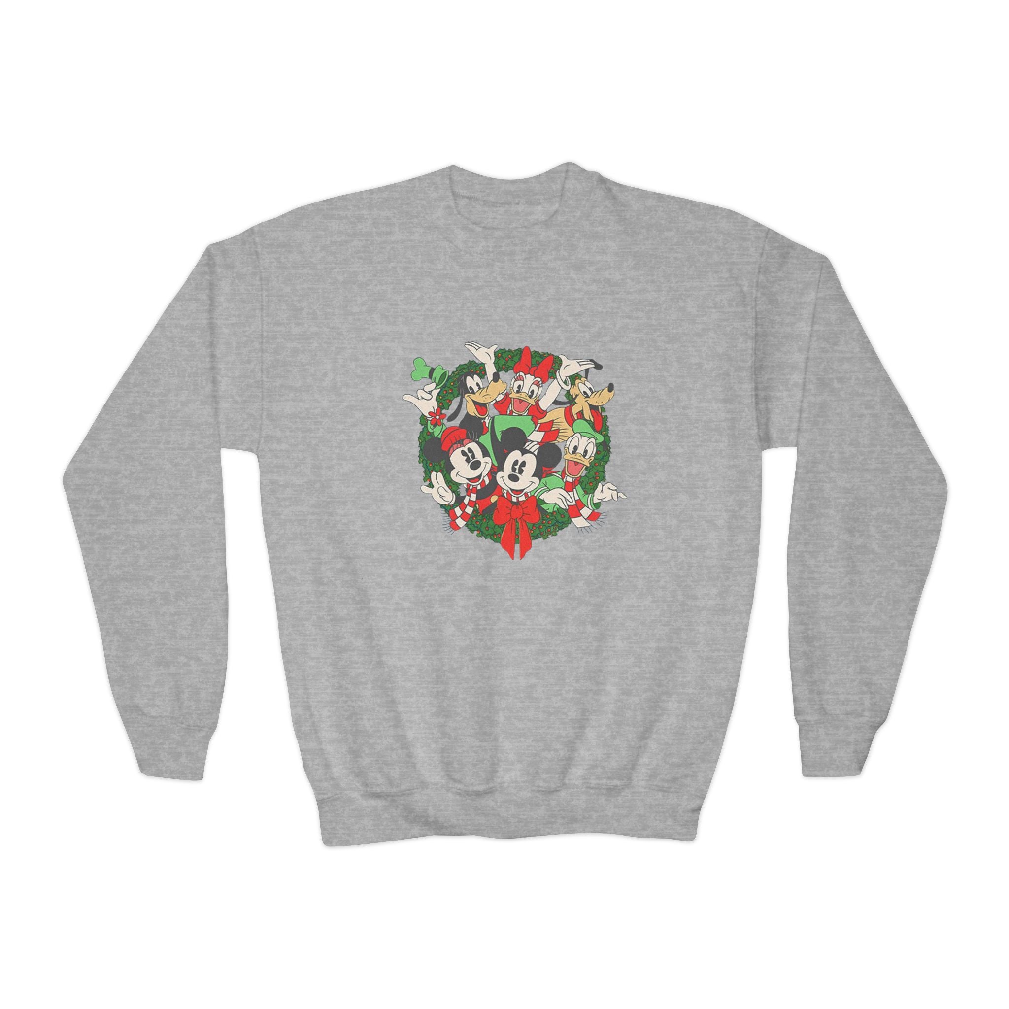 Youth Holiday Mickey Wreath Crewneck Sweatshirt
