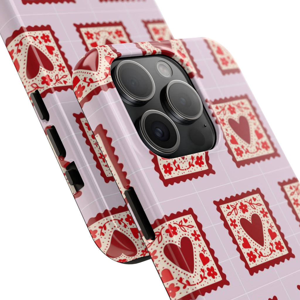 Red Heart Stamp Tough Phone Case