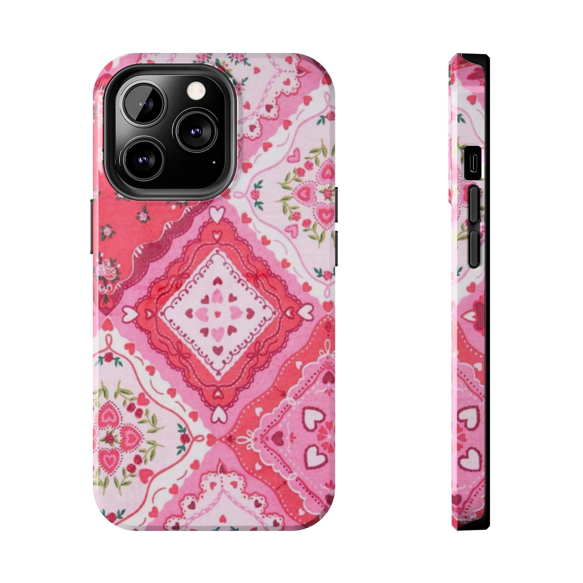 Pink Bandana Heart Tough Phone Case