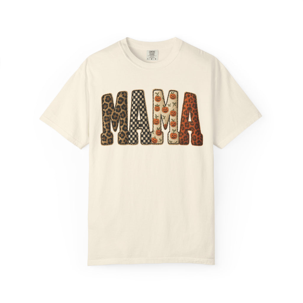 Mama Floral Garment-Dyed T-Shirt, Cute Gift for Moms, Casual Wear, Mother's Day, Family Celebrations, Everyday Comfort