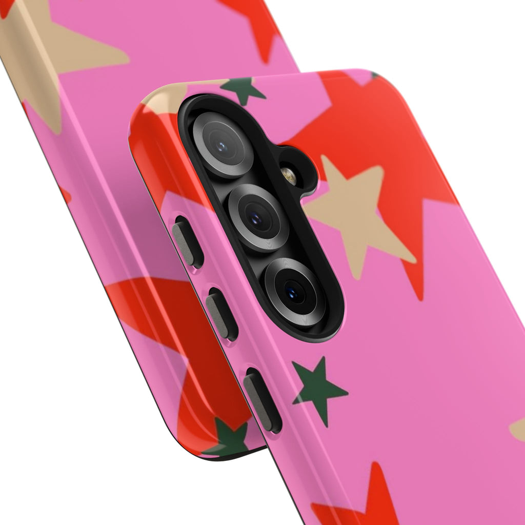 Pink Star Pattern Tough Phone Case