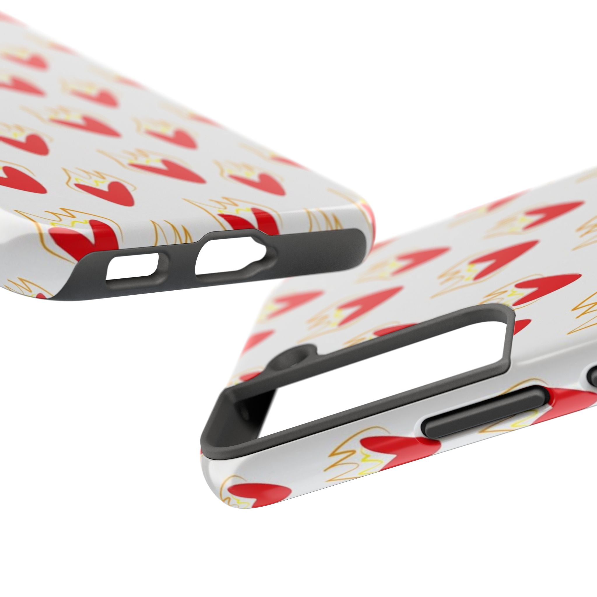 Tough Phone Case — Red Flaming Heart Pattern