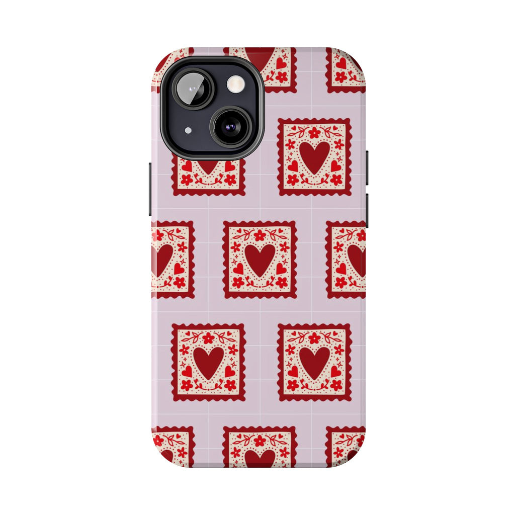 Red Heart Stamp Tough Phone Case
