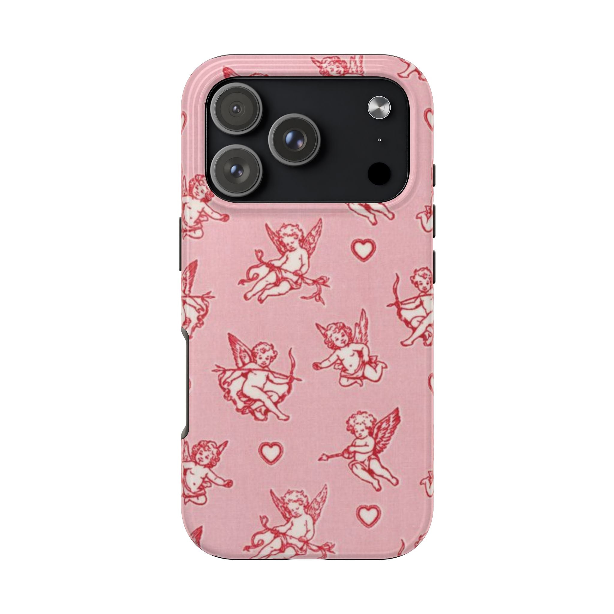 Pink Cupid Pattern Tough Phone Case – Valentine’s Day Protective Case