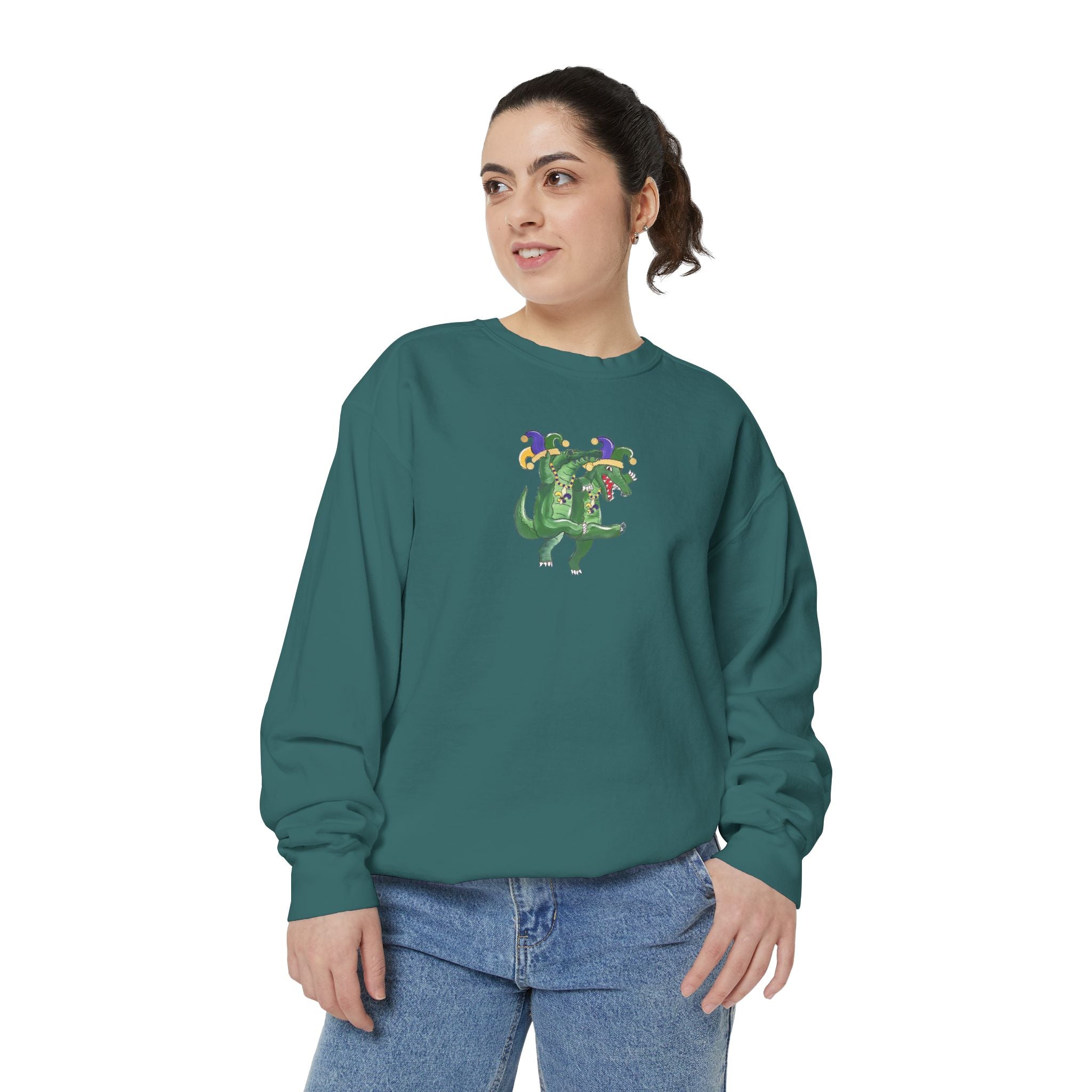 Mardi Gras Dancing Gator Crewneck Sweatshirt