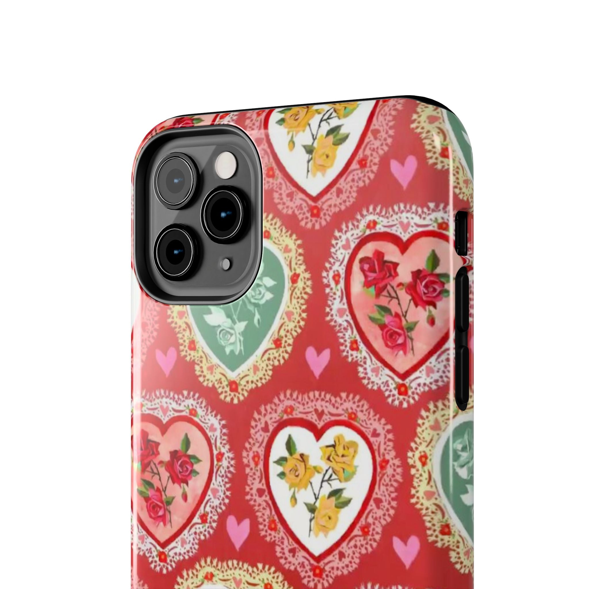 Vintage Floral Heart Tough Phone Case