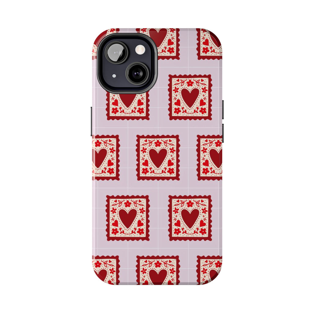 Red Heart Stamp Tough Phone Case