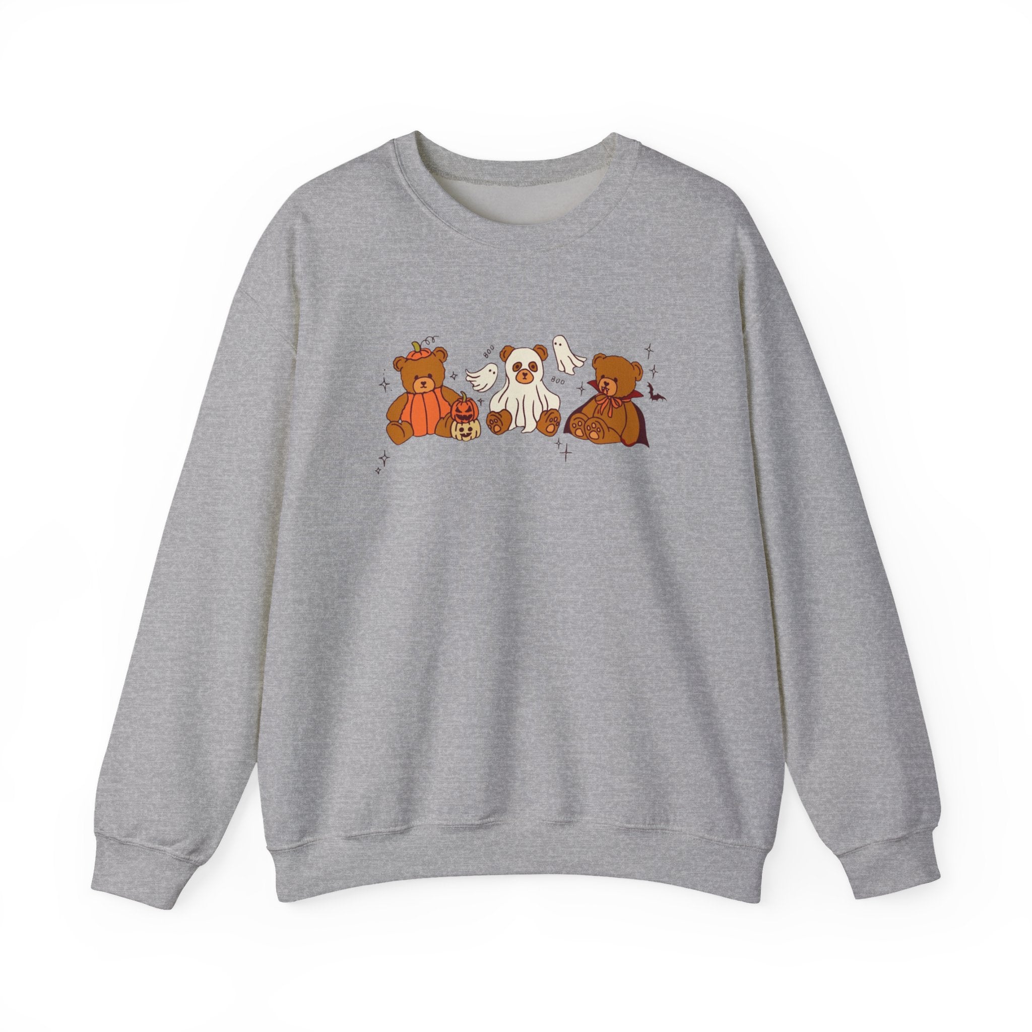 Cozy Halloween Crewneck Sweatshirt with Cute Bears