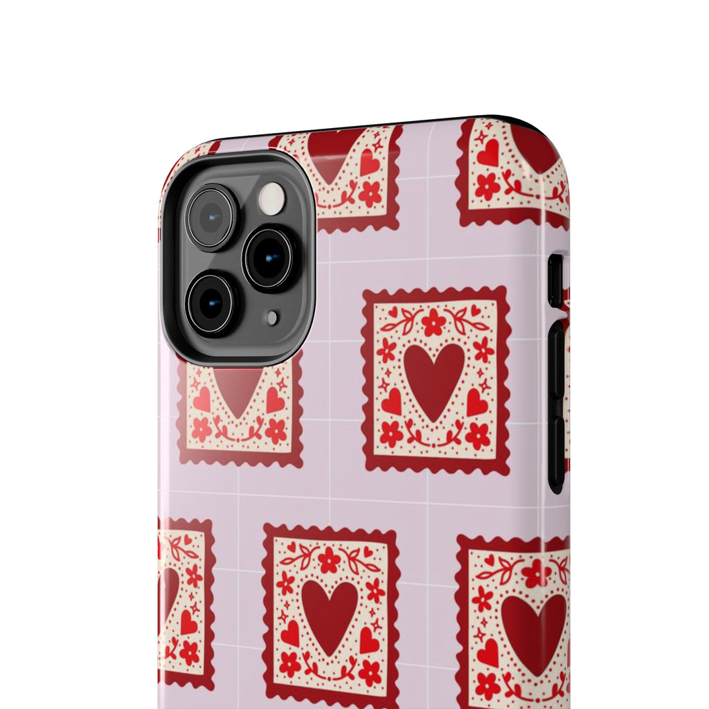 Red Heart Stamp Tough Phone Case