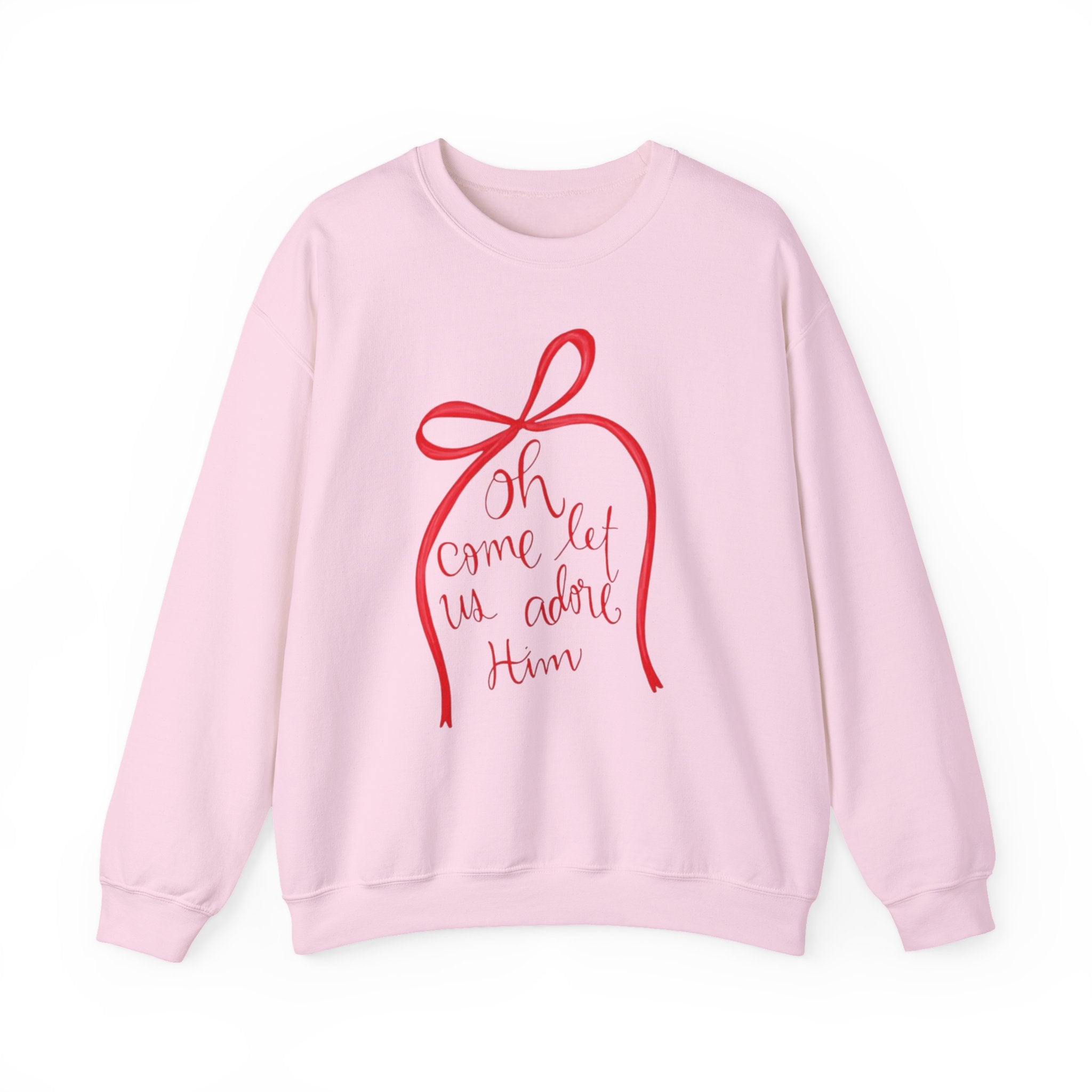 Let Us Adore Him Bow Crewneck Sweatshirt