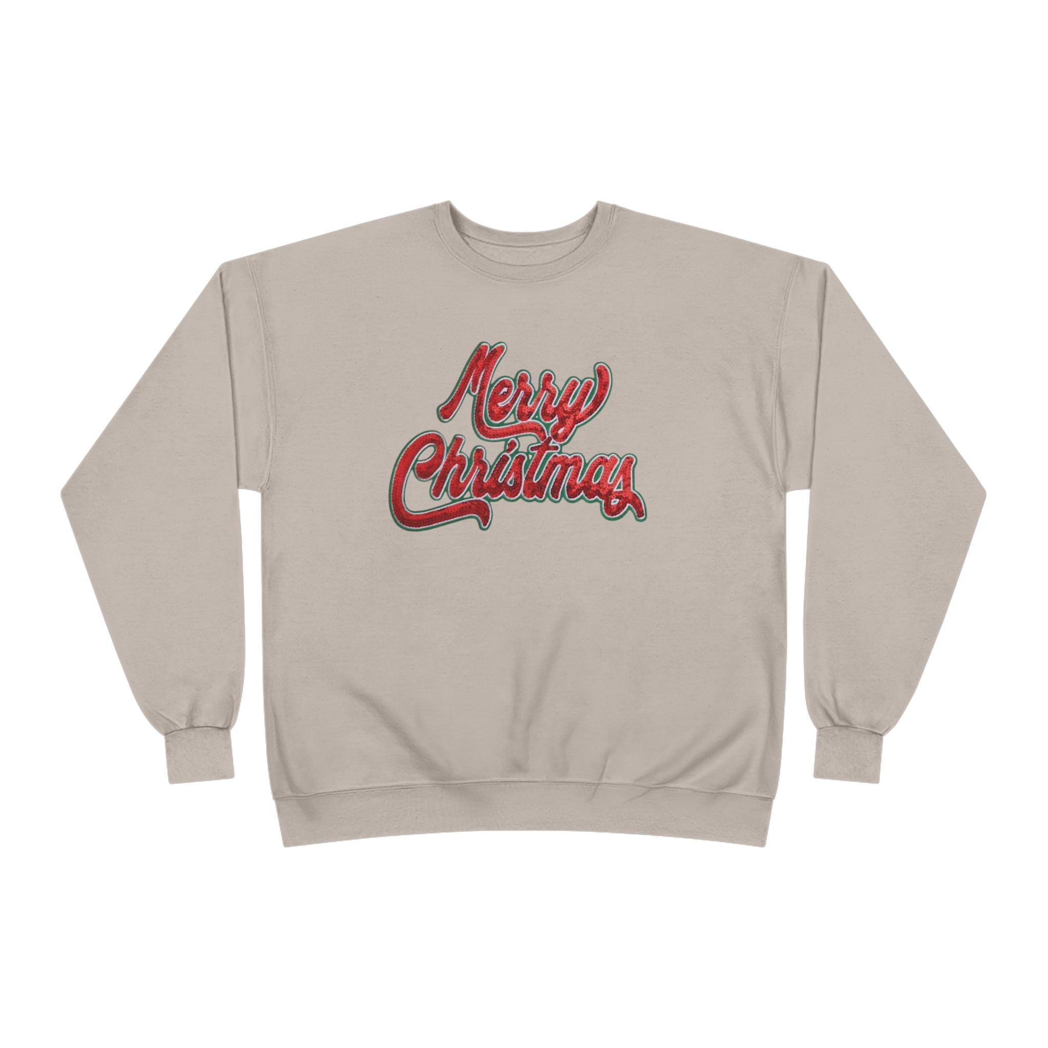 Merry Christmas Crewneck Sweatshirt — Retro Sequin Holiday Sweater