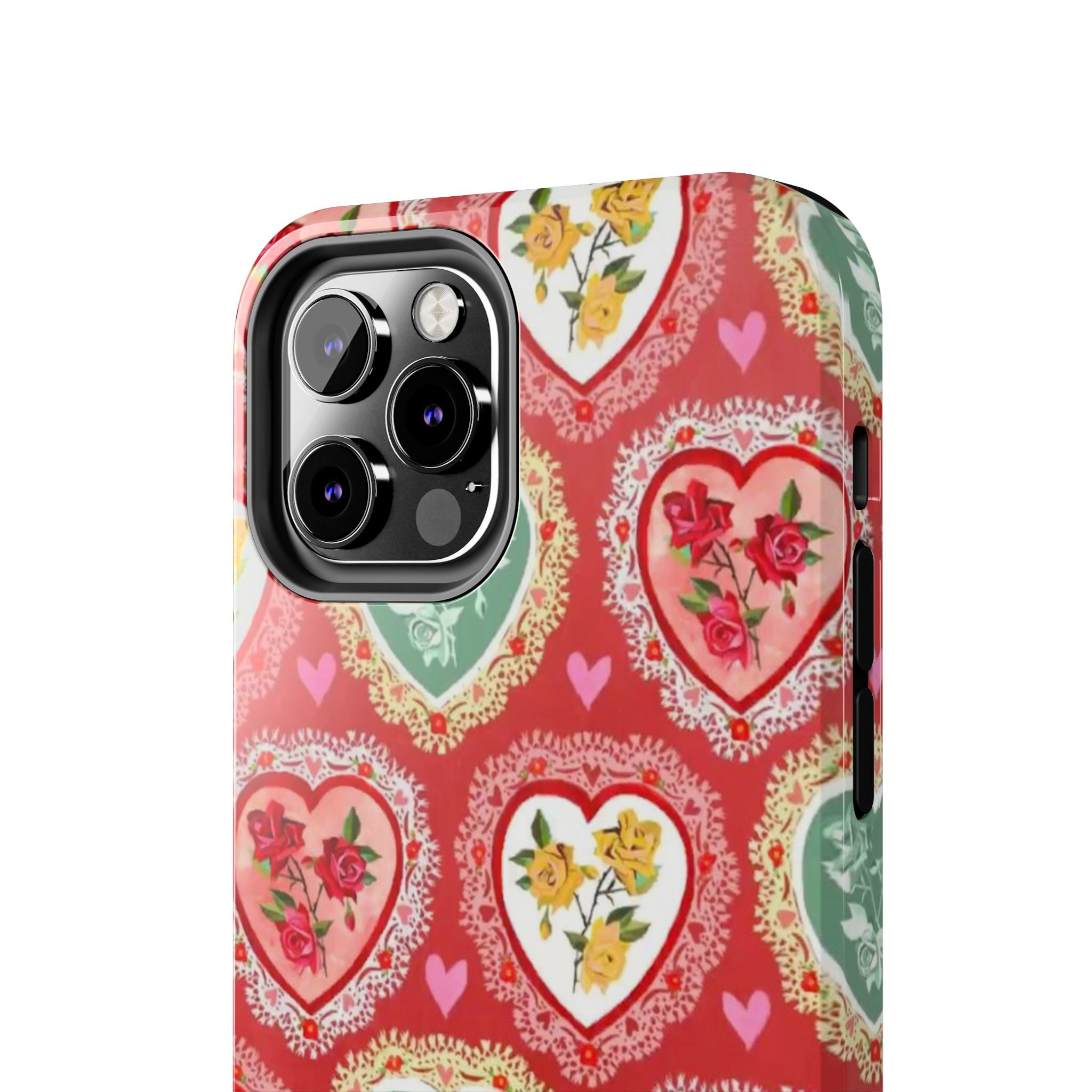 Vintage Floral Heart Tough Phone Case