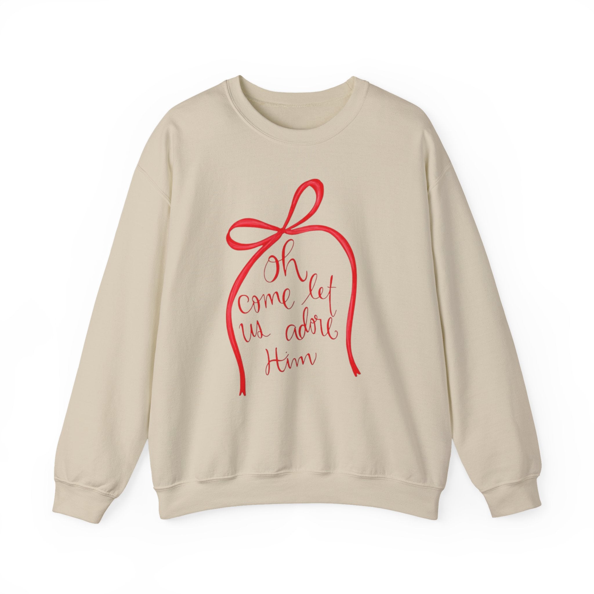 Let Us Adore Him Bow Crewneck Sweatshirt