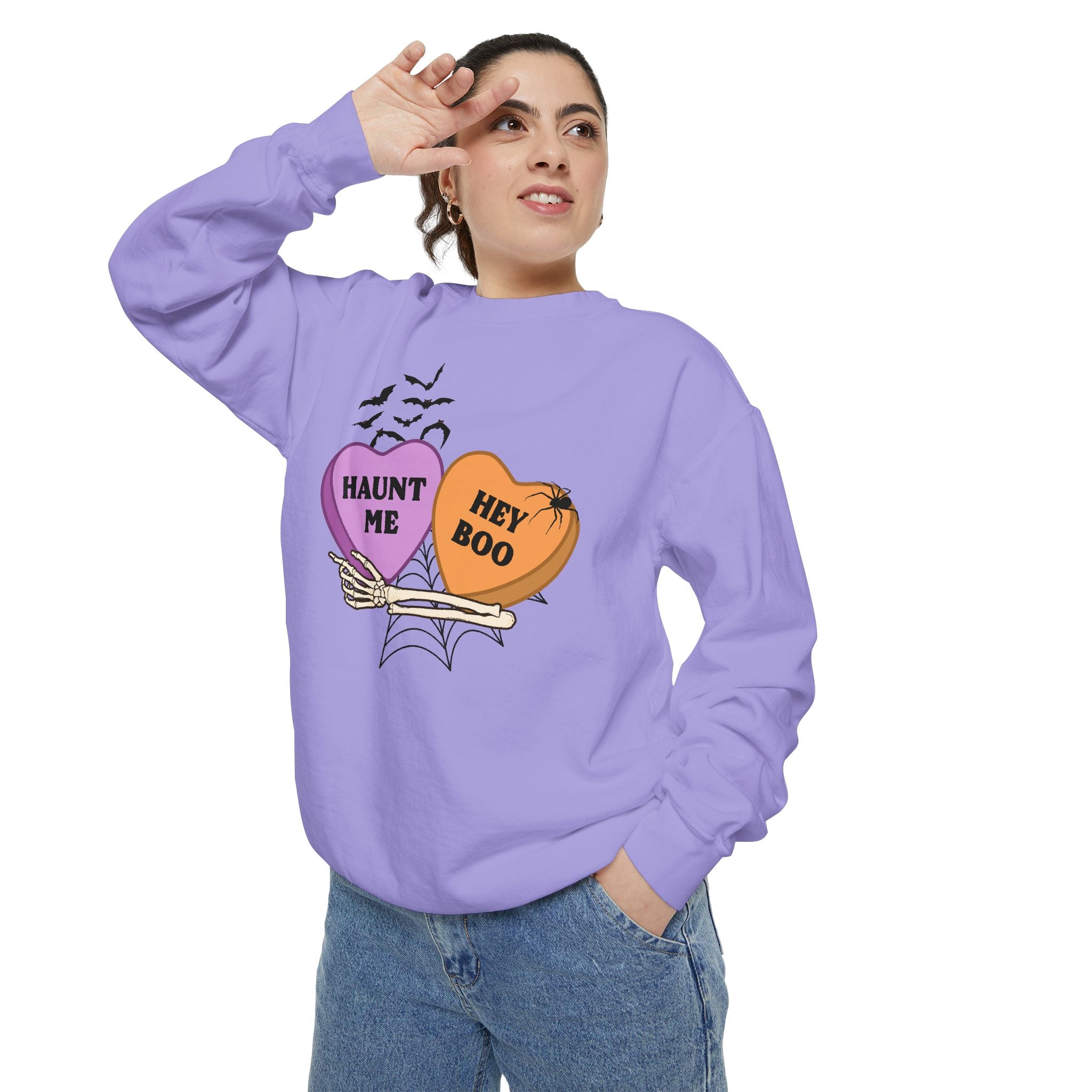 Comfort Color Halloween Candy Heart Crewneck