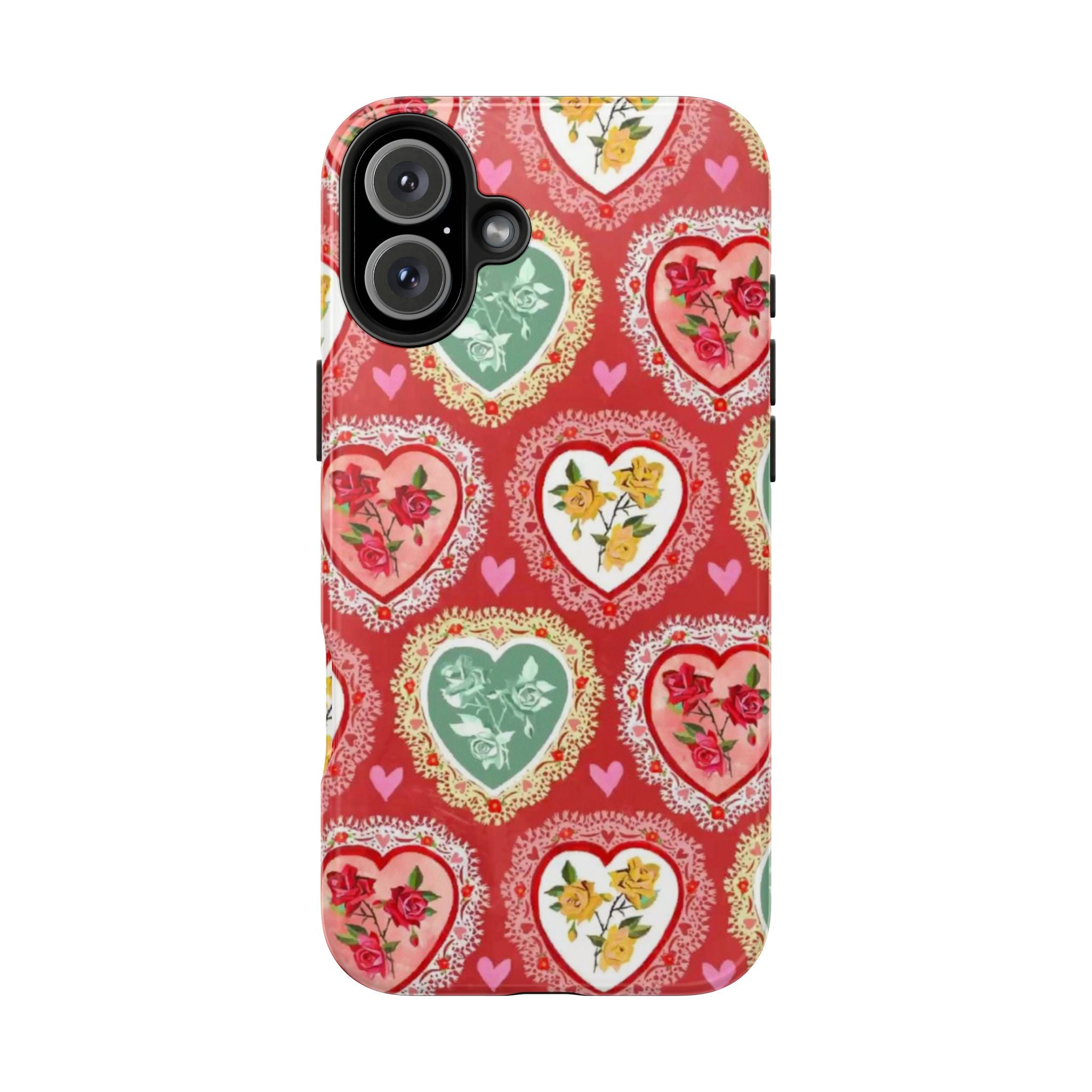 Vintage Floral Heart Tough Phone Case